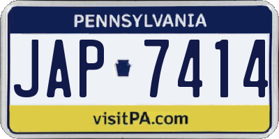PA license plate JAP7414