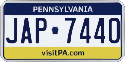 PA license plate JAP7440