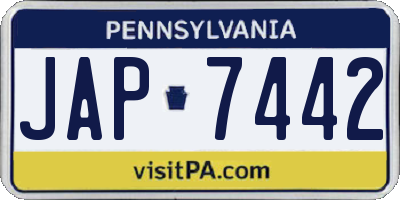 PA license plate JAP7442