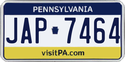 PA license plate JAP7464