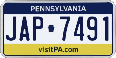 PA license plate JAP7491