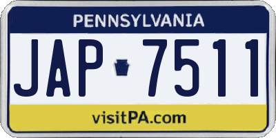 PA license plate JAP7511