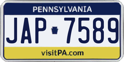 PA license plate JAP7589