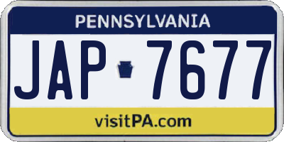 PA license plate JAP7677
