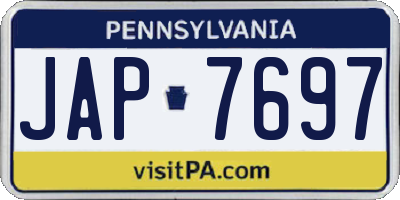 PA license plate JAP7697
