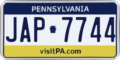 PA license plate JAP7744