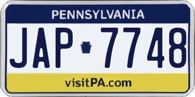 PA license plate JAP7748