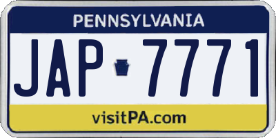 PA license plate JAP7771