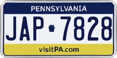 PA license plate JAP7828
