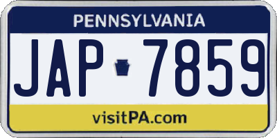 PA license plate JAP7859