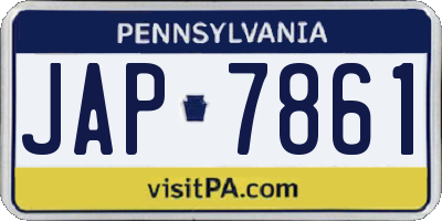 PA license plate JAP7861