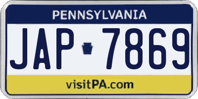 PA license plate JAP7869