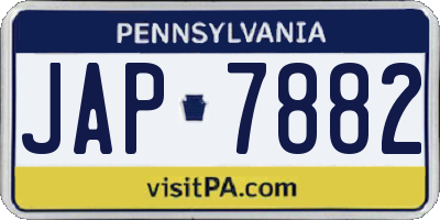 PA license plate JAP7882