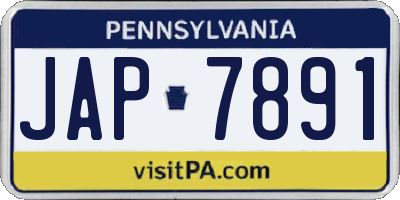PA license plate JAP7891