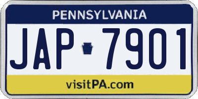 PA license plate JAP7901