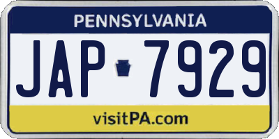 PA license plate JAP7929