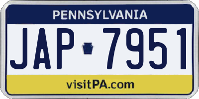 PA license plate JAP7951