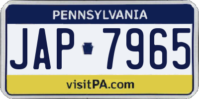 PA license plate JAP7965