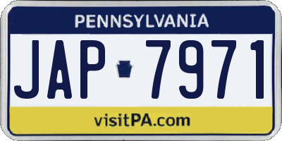 PA license plate JAP7971