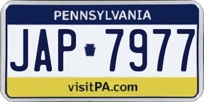 PA license plate JAP7977