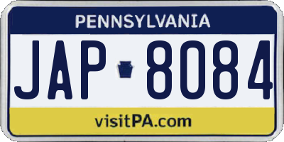 PA license plate JAP8084