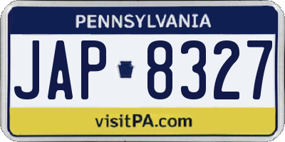 PA license plate JAP8327