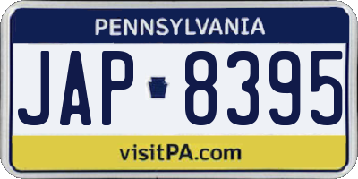PA license plate JAP8395