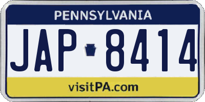 PA license plate JAP8414