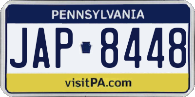 PA license plate JAP8448