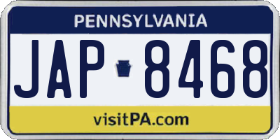 PA license plate JAP8468
