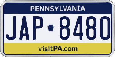 PA license plate JAP8480