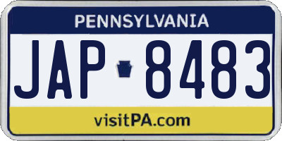 PA license plate JAP8483
