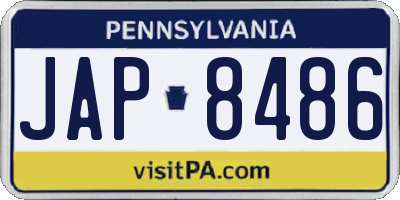 PA license plate JAP8486