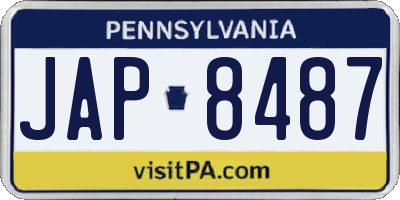 PA license plate JAP8487