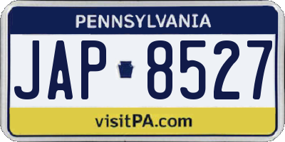 PA license plate JAP8527