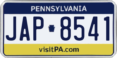 PA license plate JAP8541