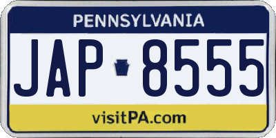 PA license plate JAP8555