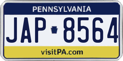 PA license plate JAP8564