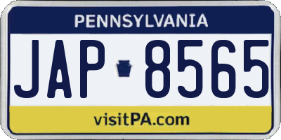 PA license plate JAP8565