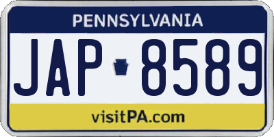 PA license plate JAP8589
