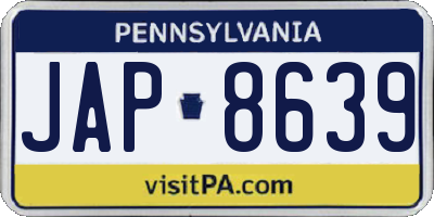 PA license plate JAP8639