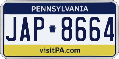 PA license plate JAP8664