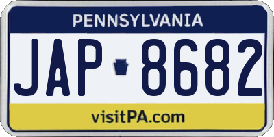PA license plate JAP8682