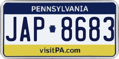 PA license plate JAP8683
