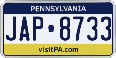 PA license plate JAP8733