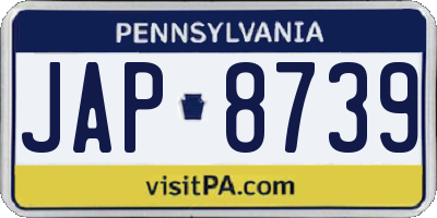 PA license plate JAP8739
