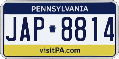 PA license plate JAP8814