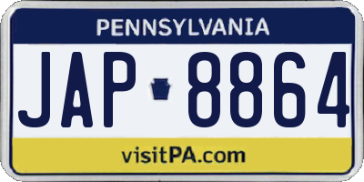 PA license plate JAP8864