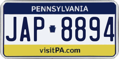 PA license plate JAP8894