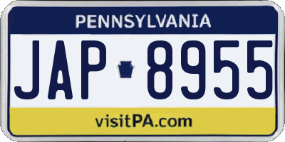 PA license plate JAP8955